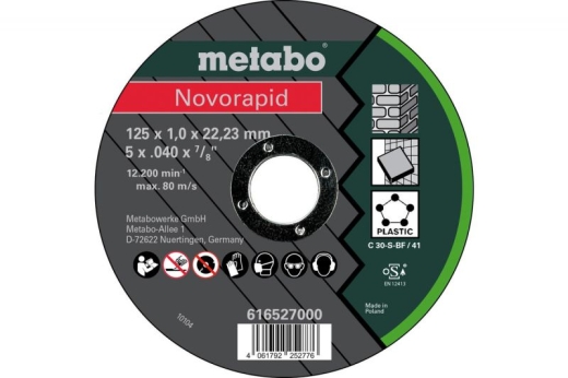 Отрезной универсальный диск Metabo Novorapid Universal C 30-S, 125X1.0X22.2 мм 616527000 - 1