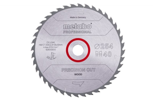 Пильный диск Metabo Precision cut HW/CT 254х2.4/1.6x30, Z40 WZ 20° 628059000 - 1