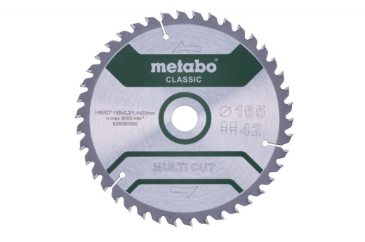 Пильный диск Metabo Multi cut Classic HW/CT 165х2.2/1.4x20, Z42 FZ/TZ 5° /B 628661000 - 1