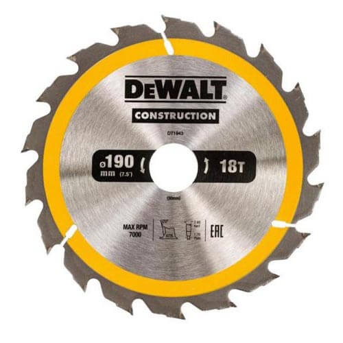 Диск пильный DeWALT DT1943 190х30 мм 18Z - 1