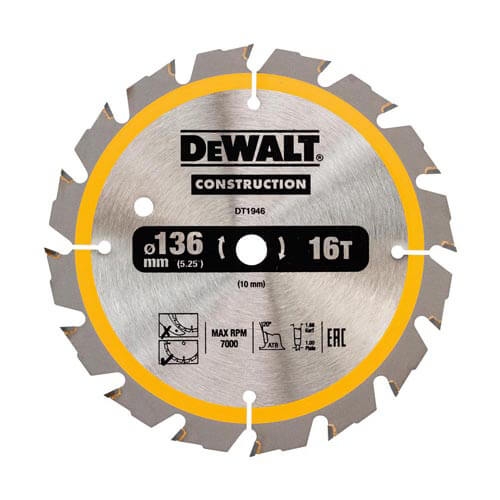 Диск пильный DeWALT DT1946 136х10 мм 16Z - 1