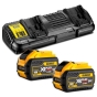 Зарядний пристрій та 2 акумулятори XR FLEXVOLT DCB547 9Ач DeWALT DCB132X2 - 1