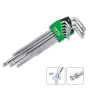 Набор ключей TOPTUL TORX Г-обр. T10-T50 9 ед. супердлинных с отверстием и шаром GAAL0928 - 1