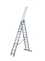 Лестница алюминиевая трёхсекционная GTM KME312 3x12 ступенек 3.26-8.12м - 1
