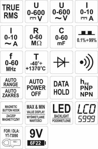 Мультиметр Yato YT-73085 - 3