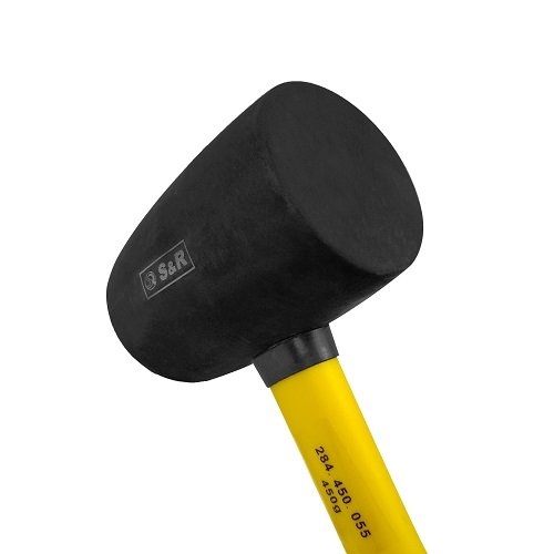 Молоток резиновый S&R 55ммх450г черный - 3