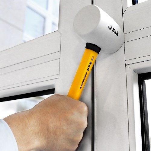 Молоток резиновый S&R 55ммх450г белый - 3