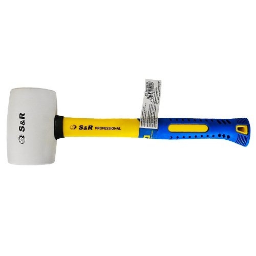 Молоток резиновый S&R 55ммх450г белый - 4