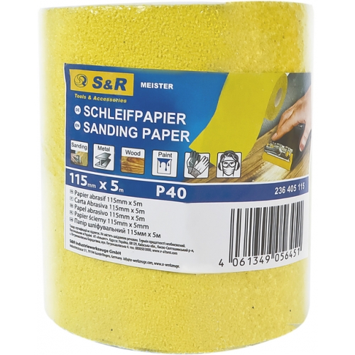 Шліфпапір S&R у рулоні 115 мм х 5 м зерно 40 - 2