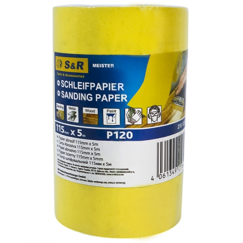 Шліфпапір S&R у рулоні 115 мм х 5 м зерно 120 - 2