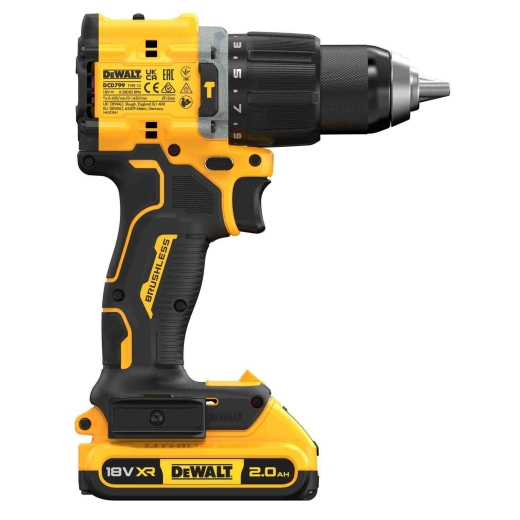 Дрель-шуруповёрт аккумуляторная бесщёточная DeWALT DCD799D2T ударная - 5