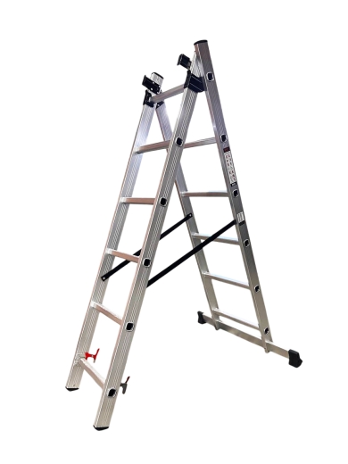 Драбина алюмінієва трисекційна GTM KME306 3x6 сходинок 1.64-3.26м - 2
