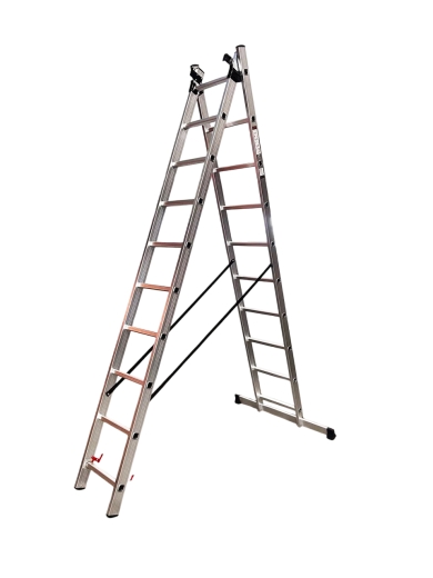 Драбина алюмінієва трисекційна GTM KME310 3x10 сходинок 2.72-6.5м - 2