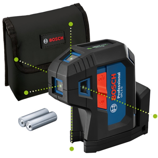 Лазерный нивелир Bosch GPL 5 G, с чехлом и батарейками - 2