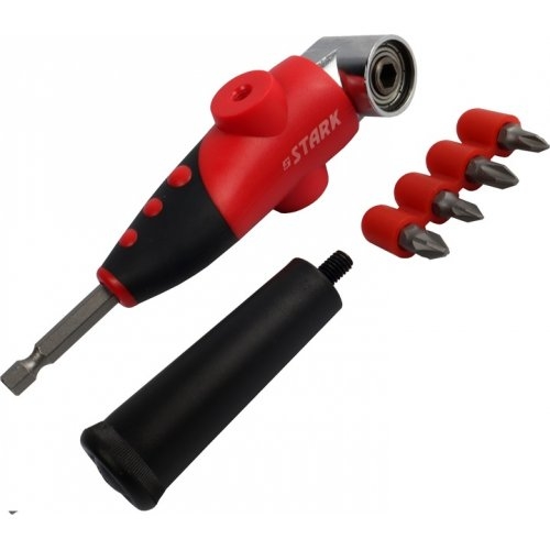 Насадка-подовжувач кутова Stark для шуруповерта 1/4" з набором біт - 4