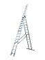Драбина алюмінієва трисекційна GTM KME314 3x14 сходинок 3.8-9.74м - 1