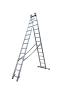Драбина алюмінієва трисекційна GTM KME314 3x14 сходинок 3.8-9.74м - 2