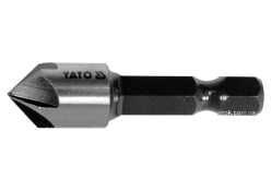 Зенкер конический по металлу YATO YT-44723 HSS, Ø=10.4 мм, l=40 мм, 5 кромок, HEX-1/4" Зенкер конический по металлу YATO YT-44723 HSS, Ø=10.4 мм, l=40 мм, 5 кромок, HEX-1/4"