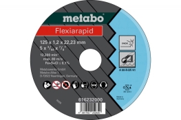 Відрізний диск Metabo Flexiarapid Inox A 60-R, 125 x 1.2 x 22.23 мм 616232000 Відрізний диск Metabo Flexiarapid Inox A 60-R, 125 x 1.2 x 22.23 мм 616232000
