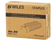 Скоби Miles No. 80-12MM, 10000 шт. 6 мм, 0,95 мм х 0,65 мм, 12,90 мм х 11,40 мм Скоби Miles No. 80-12MM, 10000 шт. 6 мм, 0,95 мм х 0,65 мм, 12,90 мм х 11,40 мм