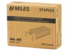 Скоби Miles No. 80-8MM, 10000 шт. 6 мм, 0,95 мм х 0,65 мм, 12,90 мм х 11,40 мм Скоби Miles No. 80-8MM, 10000 шт. 6 мм, 0,95 мм х 0,65 мм, 12,90 мм х 11,40 мм