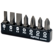 Набор бит TOPTUL 1/4" 7 ед. (SL: 4*0.5, 5.5*1, 6.5*1.2; PH1, PH2; PZ1, PZ2) GAAV0704 Набор бит TOPTUL 1/4" 7 ед. (SL: 4*0.5, 5.5*1, 6.5*1.2; PH1, PH2; PZ1, PZ2) GAAV0704