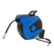 Шланг повітряний поліуретановий армований на котушці AIRKRAFT AHC-35D 10x14,5 мм, 15 м з швидкороз'ємними сполуками