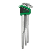 Набор ключей Г-обр. TOPTUL TORX T10-T50 9 ед. супердлинных с отверстием (GAAL0919) GSN-09ET Набор ключей Г-обр. TOPTUL TORX T10-T50 9 ед. супердлинных с отверстием (GAAL0919) GSN-09ET