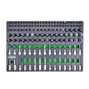 Haбіp біт впpecoвaниx в гoлoвку TOPTUL  1/4", 3/8", 1/2" 135 од. (в ложементі, тип D) GED1351