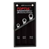 Набор ключей накидных с двойной трещоткой TOPTUL 72 зубца Pro-Series 3 шт 8-19 мм GPAQ0301 Набор ключей накидных с двойной трещоткой TOPTUL 72 зубца Pro-Series 3 шт 8-19 мм GPAQ0301