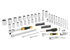 Набор головок торцевых и отверточных насадок STANLEY STMT82831-1 1/4", 1/2", с инструментами, в футляре, 72 шт.