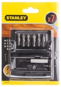 Набор отверточных насадок STANLEY STA60480-XJ PZ1, PZ2, PH1, PH2, SL4.5, SL6.5, магнитный держатель, L= 60 мм. 7шт.