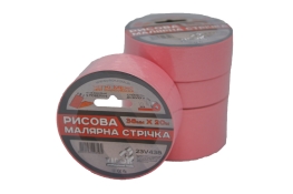 Малярная лента рисовая VIROK 38 мм х 20 м. розовая