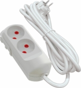 Удлинитель сетевой VIROK 09V102 2 м, с 2 гнездами без заземления