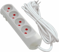 Удлинитель сетевой VIROK 09V125 5 м, с 4 гнездами без заземления