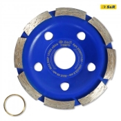 Чашка шлифовальная алмазная S&R Tempo 100 х 22,2 мм по бетону