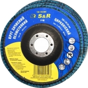 Круг зачистный лепестковый S&R циркониевый 125x22,2 з. 40 сталь 3 шт.