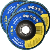 Круг зачистный лепестковый S&R циркониевый 125x22,2 з. 80 сталь 3 шт