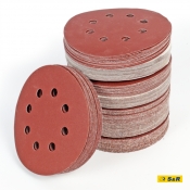 Набор шлифовальной бумаги S&R 8 отверстий 125 мм 120 шт