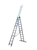 Драбина алюмінієва трисекційна GTM KME312 3x12 сходинок 3.26-8.12м