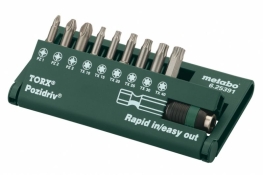 Набор бит Metabo Torsion Torx + Pozidriv 10 предметов 625391000 Набор бит Metabo Torsion Torx + Pozidriv 10 предметов 625391000