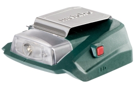 Силовий адаптер + ліхтарик для акумуляторних блоків Metabo PA 14.4 - 18 LED-USB (600288000) Силовий адаптер + ліхтарик для акумуляторних блоків Metabo PA 14.4 - 18 LED-USB (600288000)