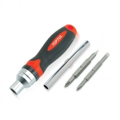 Отвертка-трещотка TOPTUL с набором насадок 7-в-1 GAAR0402