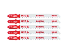 Пиляльні полотна зворотного різу по дереву біметалічні YATO Bi-Metal 6TPI, 100/75 мм, хвостовик Т, 5 шт Пиляльні полотна зворотного різу по дереву біметалічні YATO Bi-Metal 6TPI, 100/75 мм, хвостовик Т, 5 шт
