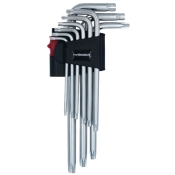 Набір Г-подібних ключів TORX подовжених з отвором 9 од T10-50, HAISSER 48115 Набір Г-подібних ключів TORX подовжених з отвором 9 од T10-50, HAISSER 48115