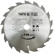 Диск пильный YATO по дереву 185х20х2.4х1.4 мм, 18 зубцов (YT-6063) Диск пильный YATO по дереву 185х20х2.4х1.4 мм, 18 зубцов (YT-6063)