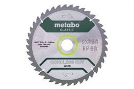 Пильный диск Metabo Cordless cut Classic HW/CT 216х1.8/1.2x30, Z40 WZ 5°, 628065000 Пильный диск Metabo Cordless cut Classic HW/CT 216х1.8/1.2x30, Z40 WZ 5°, 628065000