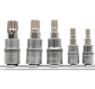 Набір головок торцевих з насадками Spline YATO YT-04360 1/4" та 3/8" M5-М12 5 шт