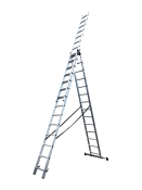 Лестница алюминиевая трёхсекционная GTM KME314 3x14 ступенек 3.8-9.74м