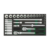 Набір інструменту комбінований TOPTUL 3/8" 30 од. (в ложементі, тип A) GVA3002